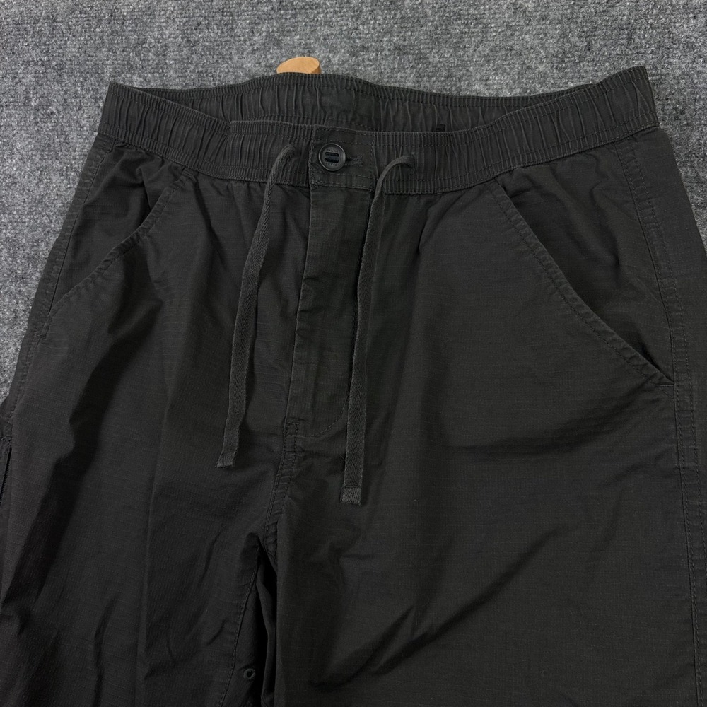 Prana Ripstop Jogger Pants Mens M Black Standard Fit Drawstring Hiking 0678